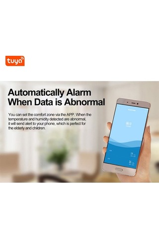 Ebitda Zigbee Akıllı Sıcaklık Nem Sensörü - Uzaktan İzleme Uyarı, Beyaz, Uzun Pil Ömrü Beyaz