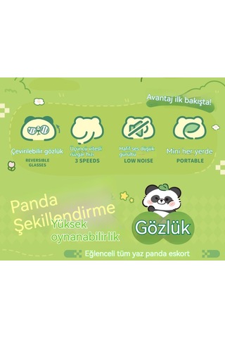 Aurora Panda El Tipi Asılıboyun Fan Usb Şarjı 1