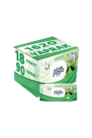 Familia Islak Havlu Mendil Yeşilin Tazeliği 90 Yaprak Plastik Kapaklı 18Li Set 1620 Yaprak