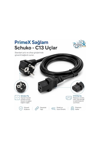 Primex Px-p450 5 Metre Lüx Power Kablosu, 3x1.5mm Kalın Psu Mining Power Kablo 5 Metre