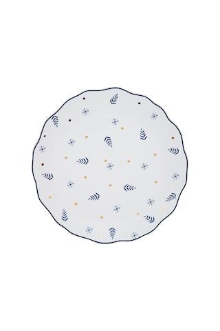 Emsan Infancy Snow New Year Yılbaşı New Bone 2'li Pasta Tabağı 20.5 Cm