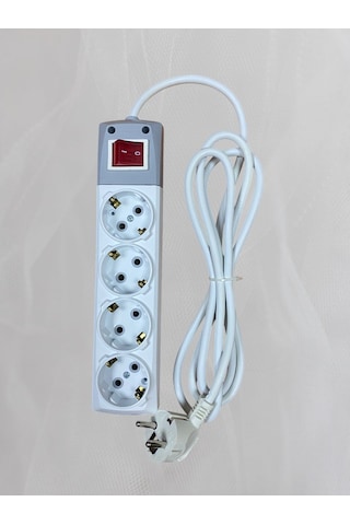 De-pa 4'lü Anahtarlı Grup Priz 5 Metre