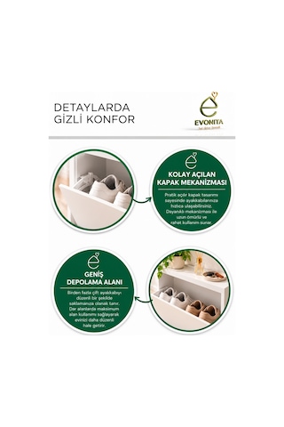 Evonıta Duvara Monte Ayakkabılık Katlanır Kapaklı Dar Alan Ayakkabı Dolabı Beyaz Modern Antre Ayakkabı Organizeri