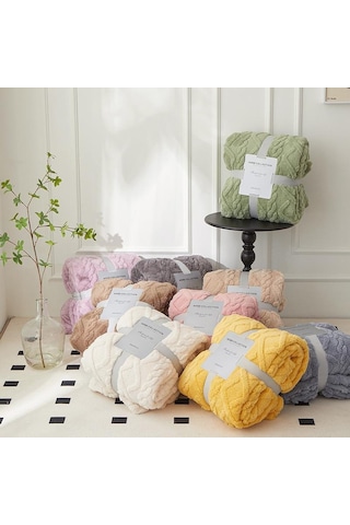 Beyaz Mercan Polar Basit Battaniye İskandinav Tarzı Çiçek Gazlı Bez Klima Yorgan Yumuşak Nefes Wrap Battaniye Yatak Örtüsü Ekose 100 150cm