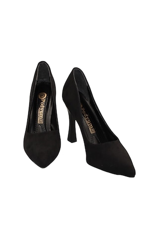 Bluefeet Siyah Süet Topuklu 8 Cm Kadın Stiletto Ayakkabı Siyah
