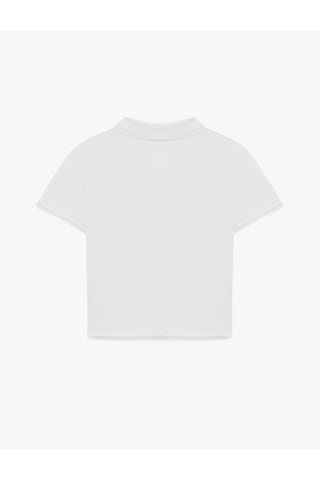 Koton Pamuklu Slim Fit Kısa Kollu Düğmeli Polo Yaka Tişört Beyaz 6sak50482ek