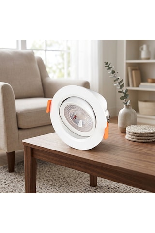 5 Adet Cata Ct 5204 Akik Beyaz Kasa 7w Sıva Altı Led Spot Gün Işığı 3200k