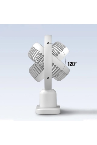 Hp-f01 Işıklı Vantilatör Usb Şarjlı Masaüstü Mini Fan 3 Kademeli Hız Ayarlı Kompakt Gövde Led Işık