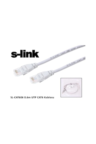 S-lınk Sl-cat606 Cat6 Patch 60cm Kablo Gri 1923 1