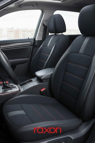 Neptun Plus Serisi Tay Tüyü Kumaş Oto Koltuk Kılıfı Tam Set Airbag Uyumlu Lüks Araç Koltuk Kılıfı Siyah