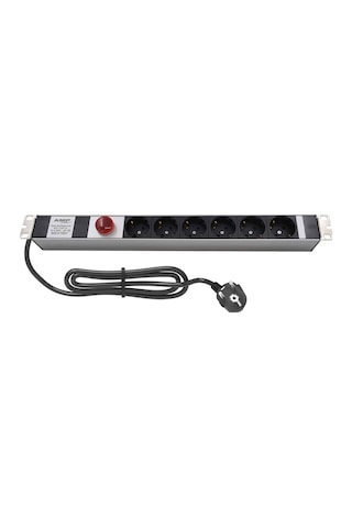 Amp Connect 19" 1u 6'lı Schuko Direkt Bağlantılı Volt/amper Gösterheli Kabinet Grup Prizi Pdu