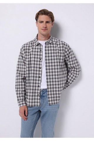 Colin's Colins Boxy Fıt Shirt Neck Kareli Erkek Gri Uzun Kol Gömlek Cl1075649 Q1.v1 Grc Gray Check