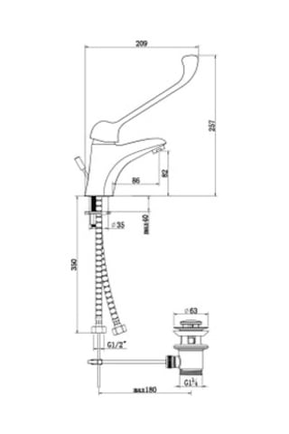 Turkuaz Medical Lavabo Bataryası 9Fa156W99N10
