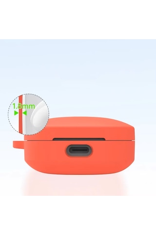 Xiaomi Redmi Buds 6 Active Uyumlu Silikon Kılıf+kanca Siyah