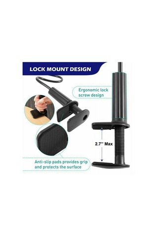 Symbee 4-10 İnç Telefon/tablet İçin 360 Dönebilen Yatak Odası Gooseneck Tutucu - Kolay Kurulum, Sabit Clip Ve Esnek Boru
