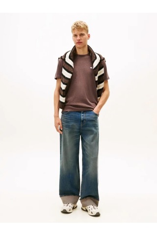 Tommy Hilfiger Tjm Reg Badge Tee Ext Erkek Kahverengi T-shirt - Dm0dm22667 Kahverengi