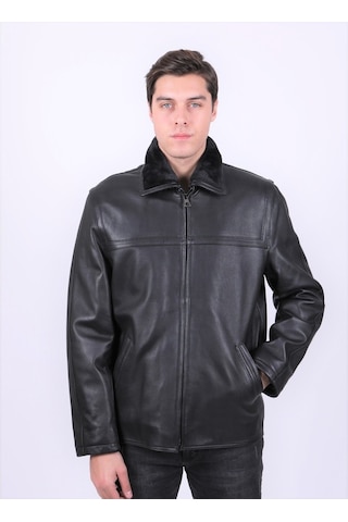 New Zaya Leather Erkek Siyah Deri Mont Hakiki Deri (468606706) Siyah