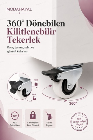Mobil Lavabo Seyyar Lavabo Yeni Yönetmeliğe Uygun Model Şarjlı Elektronik Musluklu Çift Su Hazneli 360 Tekerlekli Paslanmaz Evyeli Beyaz