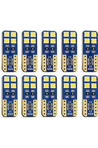 10 Adet T10 W5w Led Ampul - Ultra Uzun Ömürlü Beyaz Plaka Ve Tavan Aydınlatması
