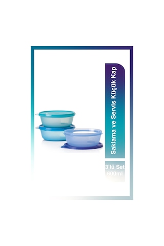 Tupperware Saklama ve Servis Küçük Kap 3'lü Set 600 ml