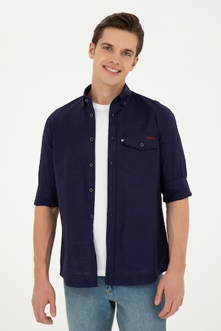 U.s. Polo Assn. Erkek Lacivert Gömlek Desenli 50283364-vr033 Lacivert