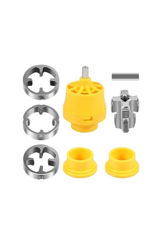 Kangvka Pvc Boru Rosçatma Seti, Elektrikli İç Dış Ros Açıcı, 1/2"-3/4"-1" Çapı, Ppr/pvc Tüp Tamiri, Çelik Malzeme, Tüm Elektrikli Matkaplarla Uyumlu