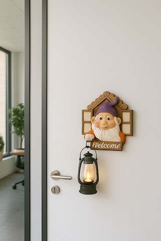 Fenerli Welcome Cücesi Dekoratif Kapı Ve Duvar Süsü Mor