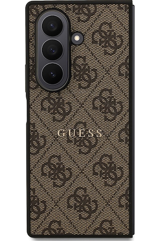 Galaxy Z Fold 7 Uyumlu Kılıf Guess Lisanslı M-safe Özellikli 4g Desen Yazı Logolu Kapak Kahverengi