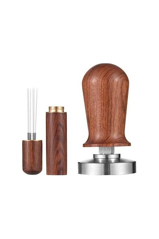 Fortunelane 51mm Paslanmaz Çelik Espresso Tamper Ve Şampanya Şarjı Seti - Profesyonel Basınçla Mükemmel Kahve Kırmızı Mor Kırmızı Mor