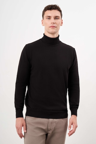 Morven Erkek Siyah Basic Balıkçı Yaka Dynamic Fit Rahat Kesim Triko 26kc017002001 Siyah Siyah
