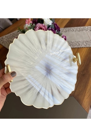 İki Kişilik Yuvarlak Epoksi Tepsi - 78