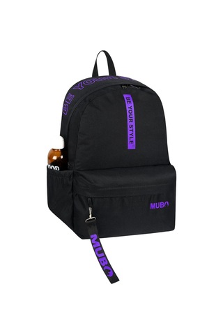 Geniş Hacimli Günlük Ve Okul Kullanımına Uygun Unisex Siyah Mor Sırt Çantası Pwcnt005 Siyah Mor