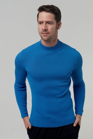 Twn Slim Fit Saks Mavi Rib Örgü Kazak 5ec0606317701 750
