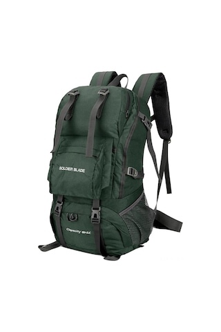Ranyeek 50 Litre Su Geçirmez Dağcılık Sırt Çantası - Kadın Erkek Outdoor Daypack, Koyu Yeşil Çok Renkli