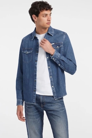 Guess Erkek Mavi Slim Uzun Kol Denim Gömlek Mavi