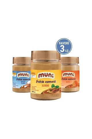 Muni Favori Fıstık Ezmesi 3 x 300 G