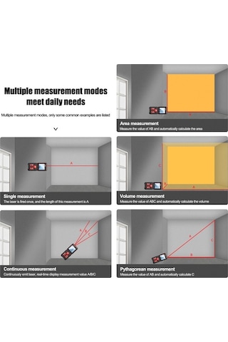 Pazly C80 Lazerli Mesafe Ölçer - 80m/262ft Profesyonel Hassas Ölçüm, Alan/hacim/çift Pisagor/sürekli Mod