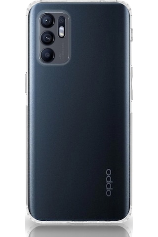 Oppo Reno 6 4G Kılıf Kamera Korumalı Tıpalı Şeffaf Silikon Kapak