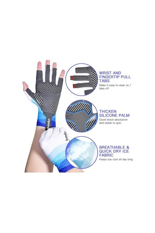 Artfulabode Yürüyüşü Yarım Sürüş Sürme Süper Spor Parmak Mekan Mavi Koruma Kaymaz İçin Güneş Esnek Eldivenleri Eldivenleri Eldivenler Dış Dağ Bisiklet Balıkçılık İt Mavi