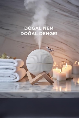 Delux Serisi Dekor Mini Bulut H13 Kuş Figürlü Ahşap Standlı Hava