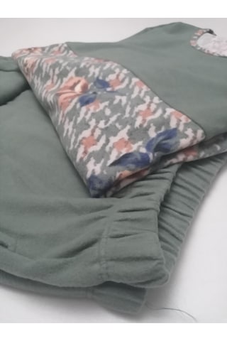 Feyza Pijadore Kadın Uzun Kol Soft Pamuklu Kışlık Pijama Takımı Haki