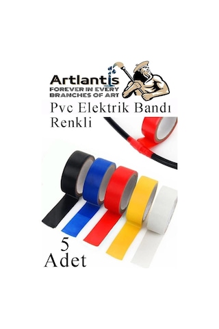 Renkli Elektrik Bandı 5 Adet Pvc İzolo Bant Elektrikçi Bandı Su Geçirmez Isıya Dayanıklı Yalıtım Bandı