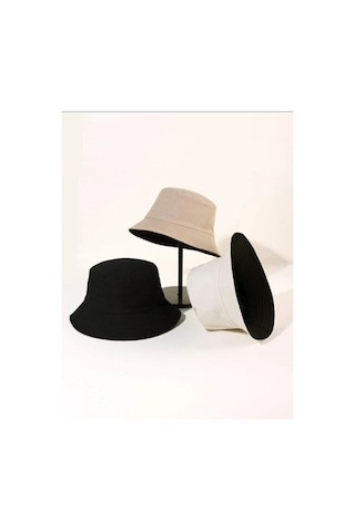Caxis Unisex Bucket Balıkçı Şapka 3'lü Set Krem-bej-siyah