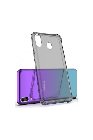 Blogy Galaxy M20 İle Uyumlu Crystal Fit Kılıf Smoke Black