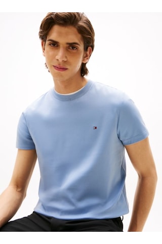 Tommy Hilfiger Klasik Sıfır Yaka T-shirt Açik Mavi
