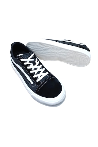 Noka Vespa Erkek Denim Keten Sneaker Ayakkabı Siyah