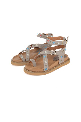 Ziya, Kadın Hakiki Deri Sandalet 1611050z8518 Vizon 1611050z8518 310