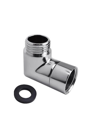 Kangvka Banyo Duşu Kolu Açısı Değiştirici 90 Derece Bakır Adaptörü - G 1/2" Bağlantı, 360 Döner, Basıncı/kanatmayı Engellemez, Araçsız Kurulum