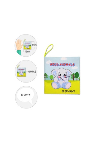 Tox Ingilizce Vahşi Hayvanlar Sessiz Kumaş Kitap E389 - Bez Kitap