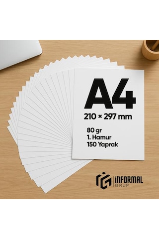 İnformal Fotokopi Kağıdı Premium Kalite A4 80 Gr 100 Yaprak